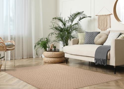 Garland Rug Town Square Beige Tan 8' x 10' Non Slip Area Rug for Living Rooms & Hallways, Stylish & Durable for High-Traffic Areas