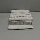 Linen Blend Boho Curtains for Living Room,3 ft Long Black Printed on Beige Retro Farmhouse Bohemian Geometric Striped Drapes, Light Filtering Back Tab Curtains 2 Panels