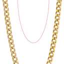 24PCS Gold Curb Necklace Chains for Jewelry Making 2MM 18K Gold PVD Plated Stainless Steel Curb Link Chains Bulk for DIY Necklace