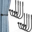 Meetart Decorative Curtain Drapery Holdbacks, Curtain Tiebacks Simple Vintage Rustic Style Decor8 Pack, BlackCome with Screws