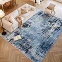 ThreadGlobe Washable Area Rugs for Living Room 8x10, Blue, Tie-dye Style