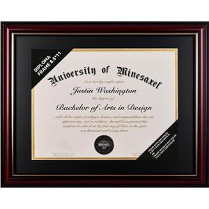 Solid Wood Diploma Frame 8.5 x 11 Certificate Frames with Black Mat or 11x14 Document without Mat as Graduation Picture Frame