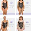 SHAPELLX Lace Bodysuit for Women Tummy Control Shapewear Backless Body Suits One Piece Body Shaper Thongs