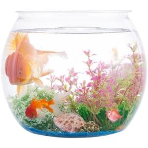 2 Pack Plastic Fish Bowls, 135oz Round Plastic Fish Tank 1 Gallon Aquarium Hydroponic Planter Floral Container for Candy, Carnival Games, Prizes, Party and Table Centerpiece Home Decor