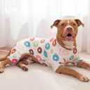 KYEESE Dog Pajamas, Soft Dog Pajamas for Medium Large Dogs Boy Girl, Stretchy Dogs Pjs Velvet Pet Jumpsuit Sleepwear, Comfy Jammies Lightweight Pet Onesie Outfit, Donut, 2XL