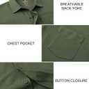 VEBOON Men's Short Sleeve Button Down Shirts Cotton Lightweight Stretch Moisture Wicking Dress Shirt with Pocket