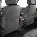 Seat Back Protectors for Kids, Car Kick Mats for Back of Front Seats with Large Pocket Organizer, Waterproof, Protects Against Dirt, Scuffs & Scratches, Fits Most Vehicles, 1PC (Gray)