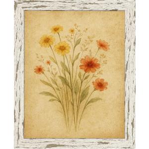 puthiac 8x10 Rustic Farmhouse Picture Frame, Distressed White, 1 Pack