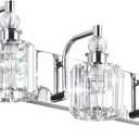 Ralbay Crystal Vanity Light Fixtures 3 Light Modern Crystal Bathroom Lights Fixtures Over Mirror Stainless Steel Chrome Vanity Light for Bathroom Wall Lights Fixtures, 24 inch