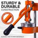 Manual Cast Iron Citrus Juicer,Commercial Hand Press,Heavy Duty Countertop Squeezer for Fresh Orange Lemon Juice,Stable When Pressed,Easy to Use & Clean (Orange)