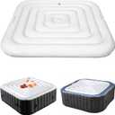 Inflatable Hot Tub Cover Energy Saving Lid for Outdoor Hot Tub,Windproof Rain-Proof Cover Protector for Hot Tubs SaluSpa Coleman Spa (Square-4.2ft-Handle)