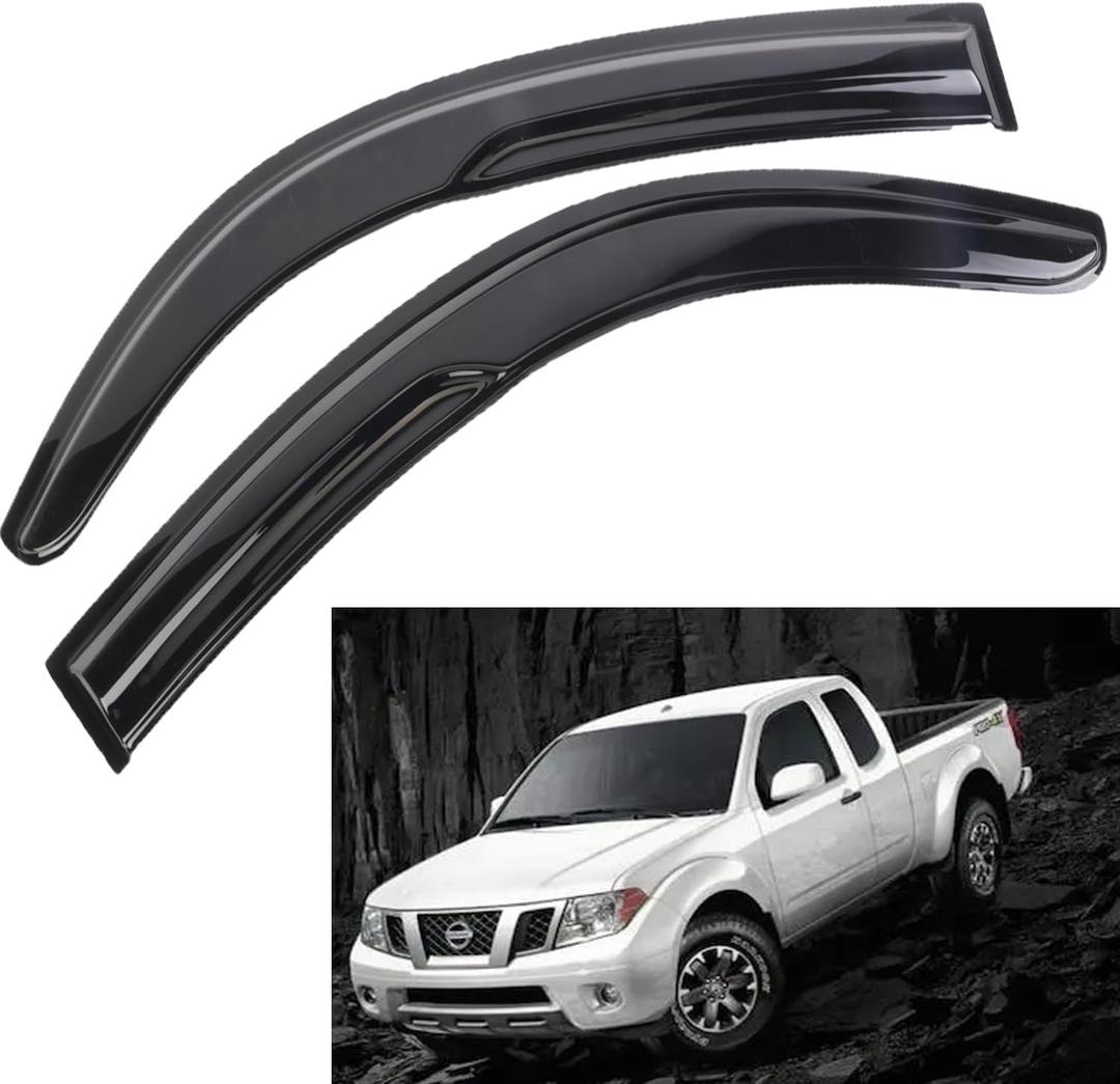 Window Visors Rain Guards Deflector 92436 2 pcs Set Fit for 05-20 Nissan Frontier King Cab/Extended Cab-Window Deflector Visors Vent Sun Rain Guard Shade