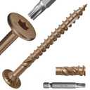 #14 x 2-7/8 Inch Wood Structural Lag Screws 50Pcs Star Drive Decking Wood Screws, Rust Resistant Timber Screws for Timber/Log/Landscaping (Brown)