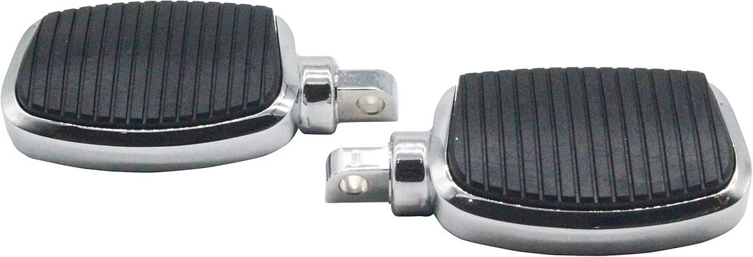YHMOTO Motorcycle Mini Board Rider Floorboards Passenger Footpegs with Anti-Slip Rubber Universal for Harley Davidson Touring Street Glide Road King Electra Sportster Dyna Softail (Chrome)