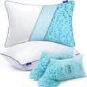 viewstar Memory Foam Pillows Queen Size Set of 2, Adjustable Firm Pillows for Side Back Stomach Sleepers, Shredded Gel Pillows for Sleeping 2 Pack with Washable Removable Cover 19"x 28"