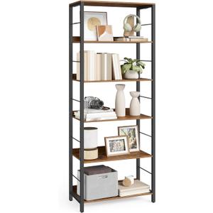 VASAGLE 6-Tier Bookcase, Book Shelf, Bookshelf, 30 x 60 x 178 cm, Shelving Unit, with Back Panels, Industrial, for Living Room, Study, Home Office VASAGLE 6-Tier Bookcase, Book Shelf, Bookshelf, 30 x 60 x 178 cm, Shelving Unit, with Back Panels, Industrial, for Living Room, Study, Home Office