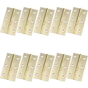 Semetall Golden Door Hinge 10 Pack 3 Inch Solid Brass Butt Hinges Heavy Duty Cabinet Door Hinges with Screws for Door Furniture Cupboard Box Case(75mmx40mm)