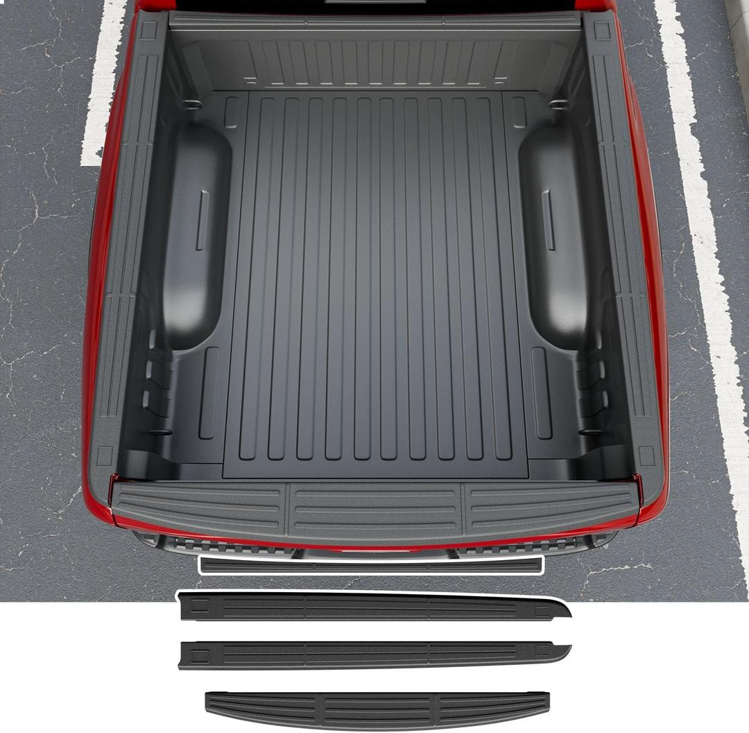 powoq 5.7FT Truck Bed Rail Caps Compatible with 2019-2025 Dodge Ram 1500 Side Rails Covers 4Pcs Tailgate Molding Cap Around Protector Replacement for 2019-2025 Dodge Ram 1500 Accessories