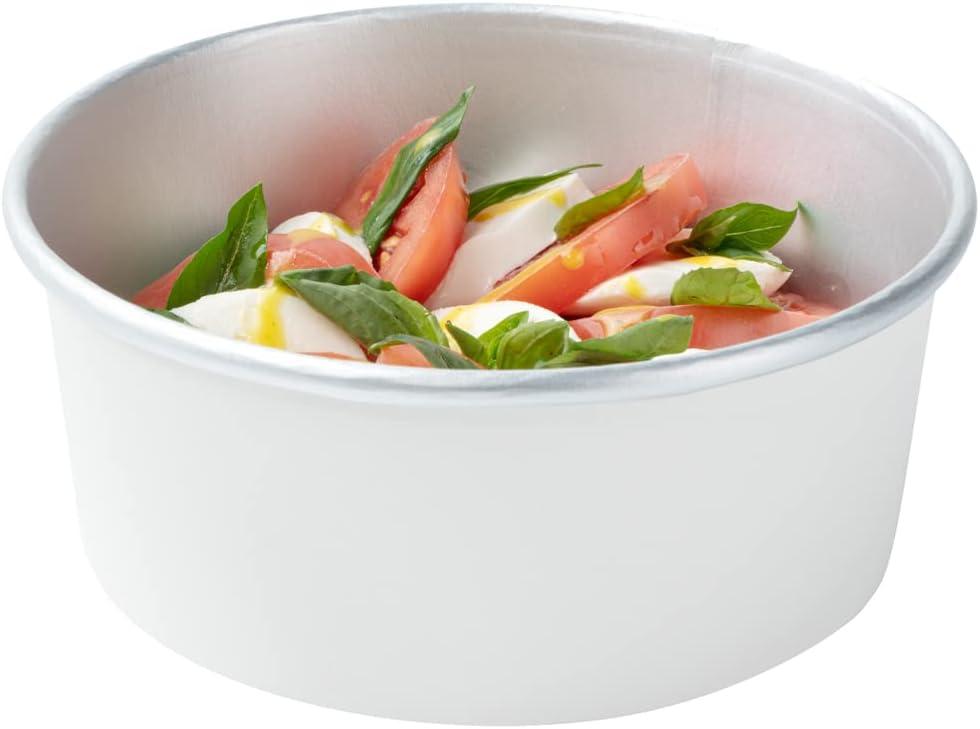 Restaurantware-Foil Lux 37 Ounce Take Out Containers, 50 Insulated Foil Lining Food Container - Greaseproof, White Paper To Go Food Containers, For Hot Or Cold Foods, Lids Sold Separately