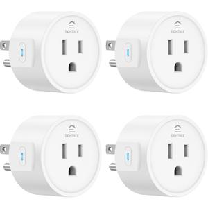EIGHTREE Smart Plugs Compatible with Alexa Only, Voice Control, Outlet Timer, 10A Smart Outlet, White (4 Pack)