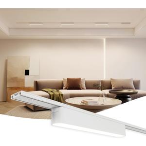 6.6FT Track Lighting with 3 x 4000K Floodlights Kit, Ultra-Thin Magnetic Track Lighting Rails Non-Build-in Design for Ceiling