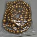 Boao 10 Feet Christmas Wooden Beads Garland Gold Christmas Tree Garland Wall Hanging Prayer Beads for Holiday Home Rustic Farmhouse Natural Boho Decor