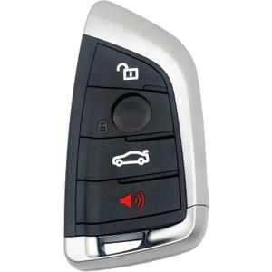 4 Buttons Replacement Key Fob Cover fit for BMW X1 X2 X3 X5 X6 M5 M6 M40i X5M 1 2 5 6 7 Series 530i 320 325I Keyless Entry Key Fob Shell (Black)