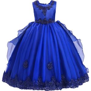 Flower Girl's Dress Princess Puffy Tulle Dresses Bridesmaid Wedding Communion Birthday Party Pageant Maxi Prom Gown for Kids, 4-5T