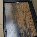 AMHANCIBLE C Shaped Side Table, End Tables Living Room Set of 2, Slide Under Couch Table for Sofa, TV Trays for Bedroom, Small Space, Rustic Brown HET02CBR