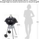 Charcoal Grill 18 inch Barbecue Grill with Waterproof Grill Cover for Outdoor Courtyard Picnic Camping Tailgating BBQ Kettle