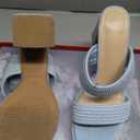 Monrovia Womens Raffia Heeled Sandals Slip On Open Toe Chunky Platform Heel Woven Double Strap Summer Shoes. SIZE 10