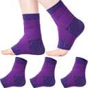 Tarpop 1 Pair Ankle Brace for Kids Compression Ankle Sleeves Adjustable Foot Support Brace Elastic Guard for Children Boys Girls Sports Running Jogging Dance Fitness Gymnastics(Dark Purple,Small)