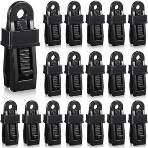 Outus 20 Pcs Tarp Clip Crocodile Mouth Multipurpose Secures Clamp with Strong Lock Clamp Trap Clip Camping Clips Tighten Tent Snap Grip for Outdoor Tent Awning Banner(Black) Outus 20 Pcs Tarp Clip Crocodile Mouth Multipurpose Secures Clamp with Strong Lock Clamp Trap Clip Camping Clips Tighten Tent Snap Grip for Outdoor Tent Awning Banner(Black)