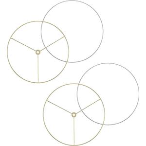 Aspen Creative 20102-12, Metal DIY Drum Lamp Shade Strong Ring, US Style Spider that Connects to Lamp Harp, Top Ring-Brass Plated/Bottom Ring-Galvanized, 2 Set / 10" Diameter Ring