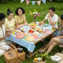 144 Pcs 48 Guests Gingham Plates and Napkins Party Supplies Colorful Gingham Paper Plates Napkins Checkered Plaid Disposable Tableware for Picnic BBQ Bachelorette Party Baby Bridal Shower