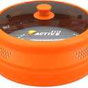 Collapsible Microwave Cover for Food - Silicone and Glass Splatter Guard Lid for 6-12 inch Plates & Bowls, Dishwasher Safe, Heat Resistant, BPA-Free, Orange