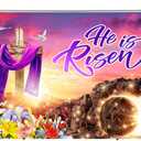 8X6FT Spring Easter Backdrop He is Risen Backdrop Photography Banner Background for Jesus Easter Spring Party Decorations DH-1108