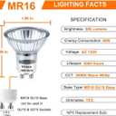 Vinaco GU10 Halogen Bulb Dimmable, GU10+c 110V 50W Candle Warmer Lamp Replacement, MR16 GU 10 50W Halogen Bulb 120V, 50 W MR16 with Glass Cover for Track&Recessed Lighting, 2800K Warm White, 6 Pack