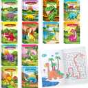 BenLouis 24 Pcs Dinosaur Mini Coloring Books Kids Dino Party Favors Small Activity Books Bulk for Kids Dinosaur Jurassic Birthday Goodie Bags Stuffers Return Gifts Classroom Travel
