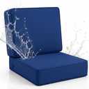 Novabright 1 Set Outdoor Deep Seat Cushion Set, 22 x 22 x 3 Inch Waterproof Patio Chair Cushions and Back with Cover for Outdoor Furniture Couch Yard Garden