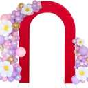 HAINARverS 7.2FT Wedding Open Arch Cover Spandex Fitted Stretchy Arch Stand Covers,U-Shaped 2-Sided Chiara Backdrop Cover for Party Birthday Ceremony Baby Shower Banquet Arch Decoration(Red)