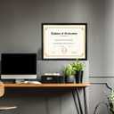 FramePro 14x17 Diploma Frame with Black over Gold Mat, 16x20 Certificate Frame, Real Wood with Gold Trim, Black with Tempered Glass