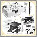 Resurhang 60 Pcs Bow Graduation Wooden Card Box and Black and Gold Advice and Wishes Cards with Pen Class of 2026 Gifts for The Graduation Party Favors Going Away Party Decorations Supplies