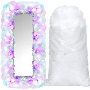 28.16 Ounce Fake Cotton Snow Winter Decoration Fluffy Artificial Cotton White Faux Snow for Crafts Mantle Village Xmas Winter Scene Indoor Home Decoration