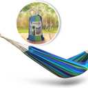 Bliss Hammocks BH-400-SB 40" Wide Hammock w/Hand-Woven Rope Loops & Hanging Hardware, Outdoor, Patio, Backyard Durable, Cotton and Polyester Blend, 220 Lbs Capacity, Seabreeze