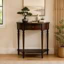 Half Moon Console Table with Drawer, Small Entryway Table, 23.6IN