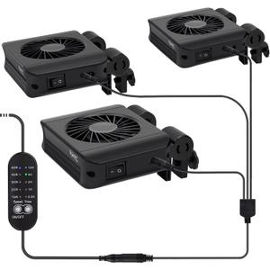 hygger Aquarium Chillers Fan, Quiet Fish Tank Cooling Fan Equipment with Adjustable Speed Controller, Suitable for Freshwater Saltwater Tanks(3-Fan Head)