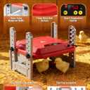 Chicken Brooder Plate, Smart Chick Heat Brooder Adjustable Temperature with LCD Display, 50W Chick Heater with 3-Sided Panels, 10"x10" Coop Accessory for Chicken Coop, Ducklings