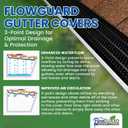 FlowGuard Gutter Guards USA Made Professional DIY 5 Inch Residential 50-Year Aluminum Gutter Cover System - Thermal Thaw Black - 22 Feet by FlexxPoint