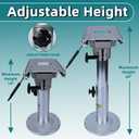 Adjustable Boat Seat Pedestal for Pontoon Captain Chair,13 to 19 Inch Adjustable Height Locking Swivel Boat Seat Base Pedestal,Corrosion Resistant Aluminum Boat Seat Mount Base for Fishing Bass Boat